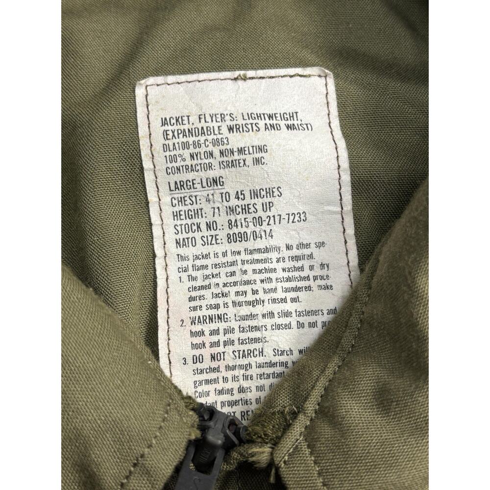 Vintage US Military Flyer's Jacket Mens Large Long Special Forces Nylon 80s - Picture 3 of 6